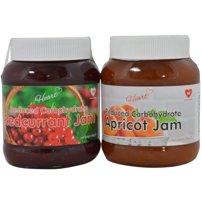 Sugar Free Apricot and Redcurrant Jam 2x380g|Heart